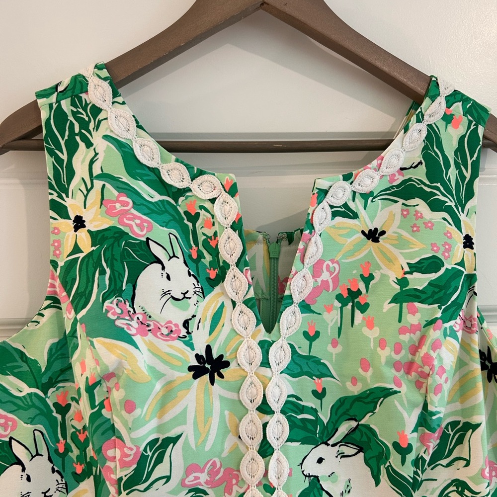 Crown and Ivy Bunny Easter Dress Green White Size 14 - Picture 2 of 11